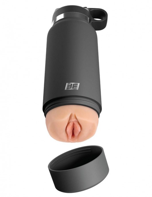 Серый мастурбатор в виде бутылки F*ck Flask - Pipedream - в Новокуйбышевске купить с доставкой