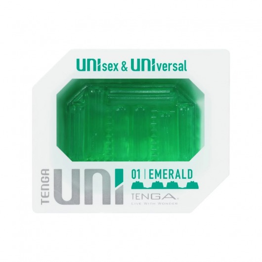 Зеленый мастурбатор-стимулятор Tenga Uni Emerald - Tenga - в Новокуйбышевске купить с доставкой