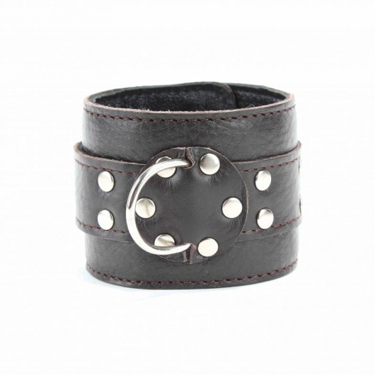 Кожаные наручники на металлической цепочке - БДСМ Арсенал - купить с доставкой в Новокуйбышевске