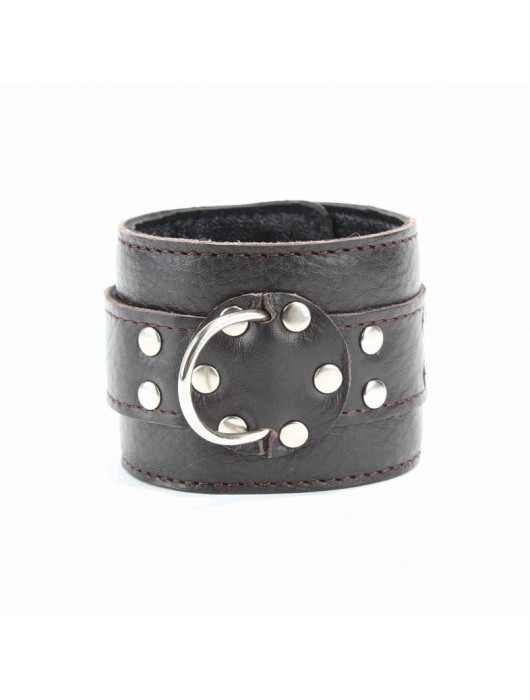 Коричневые оковы из мягкой кожи на металлической цепочке - БДСМ Арсенал - купить с доставкой в Новокуйбышевске