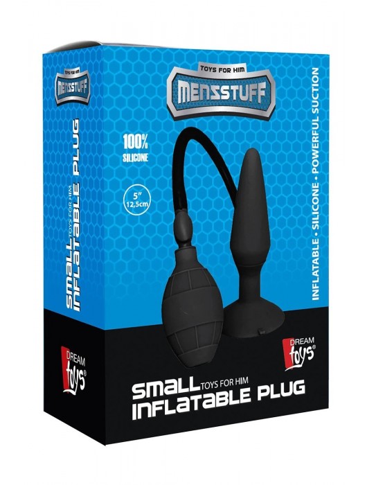 Чёрная анальная пробка с функцией расширения MENZSTUFF SMALL INFLATABLE PLUG- 12,5 см. - Dream Toys
