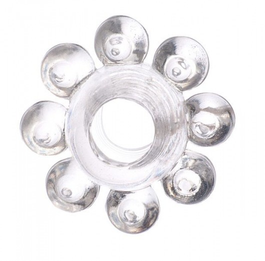 Прозрачное гелевое эрекционное кольцо-цветок - Toyfa Basic - в Новокуйбышевске купить с доставкой