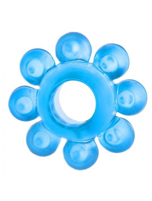 Голубая гелевая насадка-цветок - Toyfa Basic - в Новокуйбышевске купить с доставкой