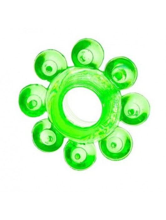 Зеленое эрекционное кольцо-цветок - Toyfa Basic - в Новокуйбышевске купить с доставкой