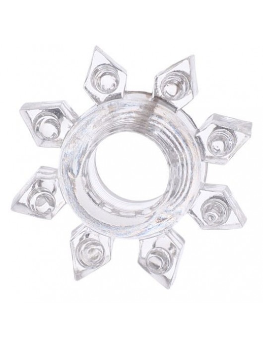 Прозрачное гелевое эрекционное кольцо-звезда - Toyfa Basic - в Новокуйбышевске купить с доставкой