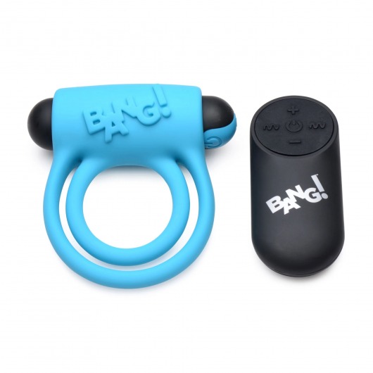 Голубое эрекционное виброкольцо 28X Remote Control Vibrating Cock Ring   Bullet - XR Brands - в Новокуйбышевске купить с доставкой