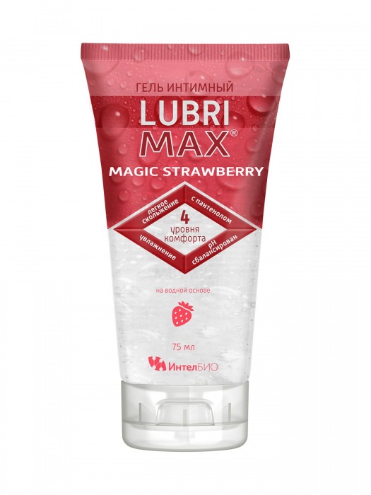 Интимный гель-смазка на водной основе Lubrimax Magic Strawberry - 75 мл. - ИнтелБИО - купить с доставкой в Новокуйбышевске