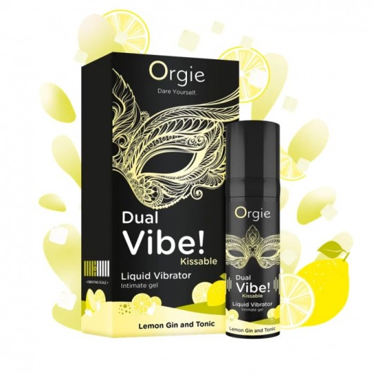 Съедобный жидкий вибратор Dual Vibe! со вкусом лимонного джина с тоником - 15 мл. - ORGIE - купить с доставкой в Новокуйбышевске