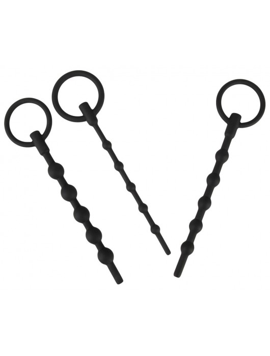 Набор из 3 черных силиконовых уретральных стимуляторов Training Set - Orion - купить с доставкой в Новокуйбышевске