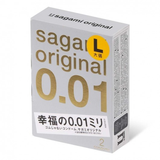 Презервативы Sagami Original 0.01 L-size увеличенного размера - 2 шт. - Sagami - купить с доставкой в Новокуйбышевске