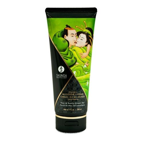 Массажный крем для тела с ароматом груши и зелёного чая Pear   Exotic Green Tea - 200 мл. - Shunga - купить с доставкой в Новокуйбышевске