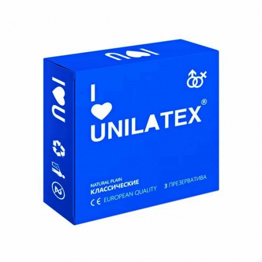 Классические презервативы Unilatex Natural Plain - 3 шт. - Unilatex - купить с доставкой в Новокуйбышевске