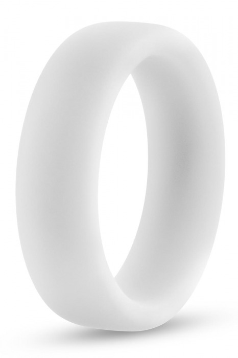 Белое люминесцентное эрекционное кольцо Silicone Glo Cock Ring - Blush Novelties - в Новокуйбышевске купить с доставкой