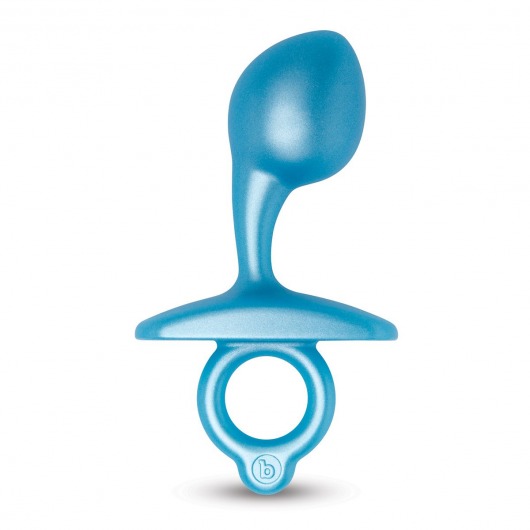 Голубая анальная пробка для массажа простаты Bulb Silicone Prostate Plug - 10,7 см. - b-Vibe - в Новокуйбышевске купить с доставкой