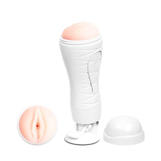 Мастурбатор-вагина Flora White с присоской и 12 режимами вибрации - Baile - в Новокуйбышевске купить с доставкой