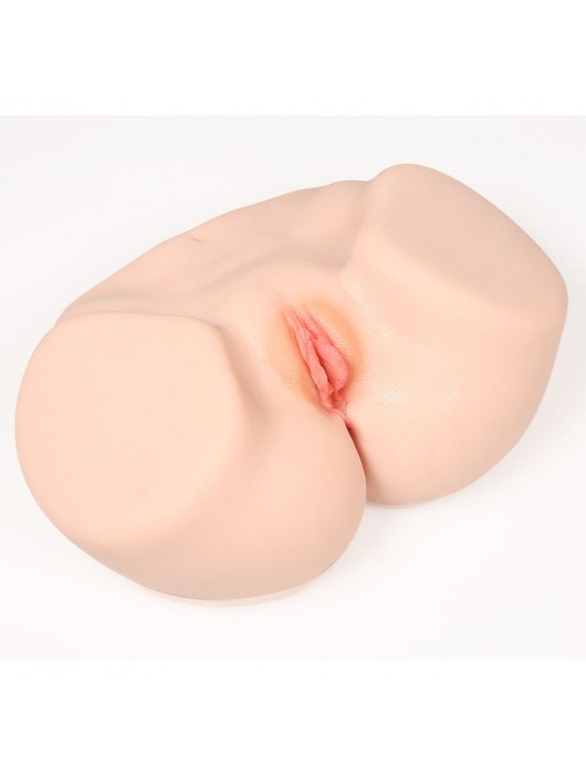 Телесный полуторс с двойным слоем материала и вибрацией Vanilla Onahole Real Vagina - KOKOS - в Новокуйбышевске купить с доставкой