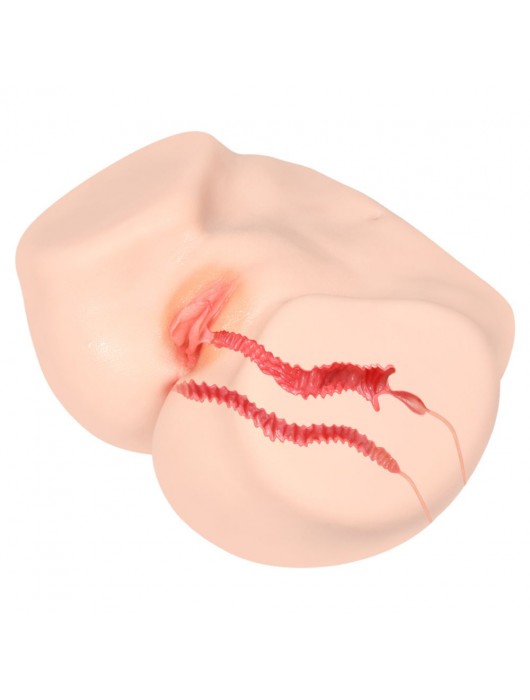 Телесный полуторс с двойным слоем материала и вибрацией Vanilla Onahole Real Vagina - KOKOS - в Новокуйбышевске купить с доставкой