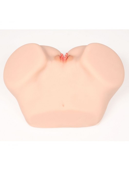 Телесный полуторс с двойным слоем материала и вибрацией Vanilla Onahole Real Vagina - KOKOS - в Новокуйбышевске купить с доставкой