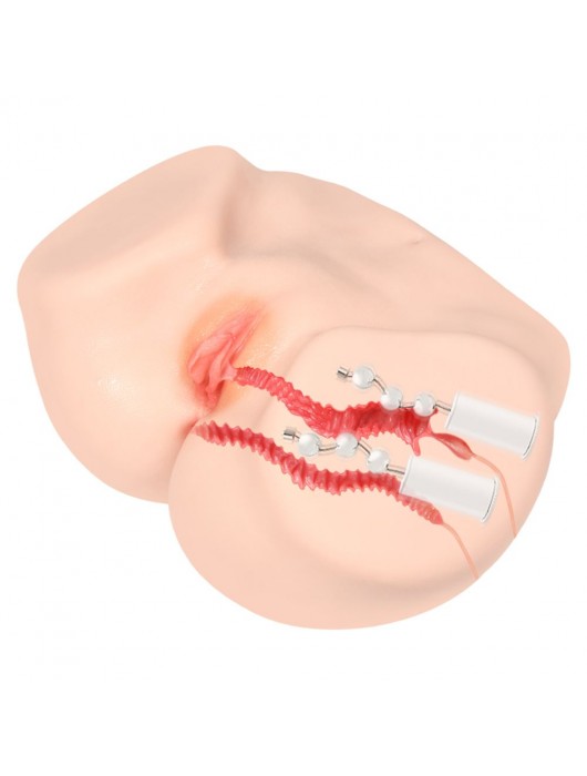 Телесный полуторс с двойным слоем материала и вибрацией Vanilla Onahole Real Vagina - KOKOS - в Новокуйбышевске купить с доставкой