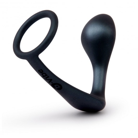 Черное эрекционное кольцо со стимулятором простаты Ringer Cock Ring   Plug - b-Vibe - в Новокуйбышевске купить с доставкой