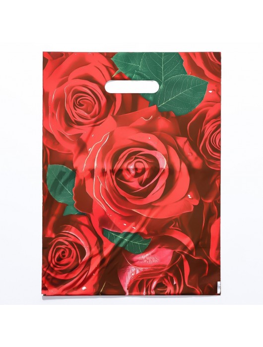 Пакет с цветочным принтом и вырубной ручкой (30х40 см) - Сима-Ленд - купить с доставкой в Новокуйбышевске