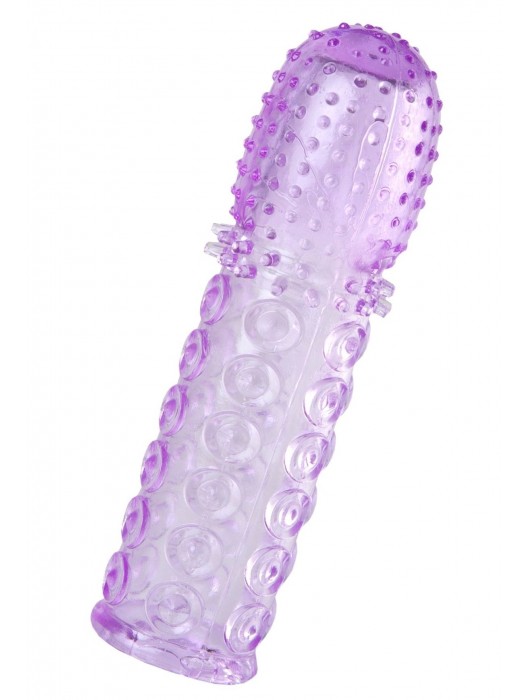 Фиолетовая рельефная насадка на пенис - 13,5 см. - A-toys - в Новокуйбышевске купить с доставкой