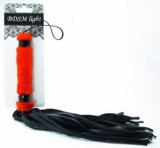 Нежная плеть с красным мехом BDSM Light - 43 см. - БДСМ Арсенал - купить с доставкой в Новокуйбышевске