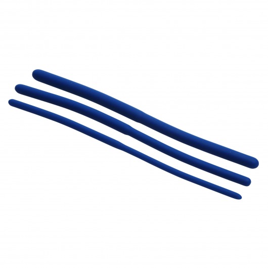 Набор из 3 синих силиконовых уретральных расширителей Invasion Silicone Urethral Sound Trainer Set - XR Brands - купить с доставкой в Новокуйбышевске