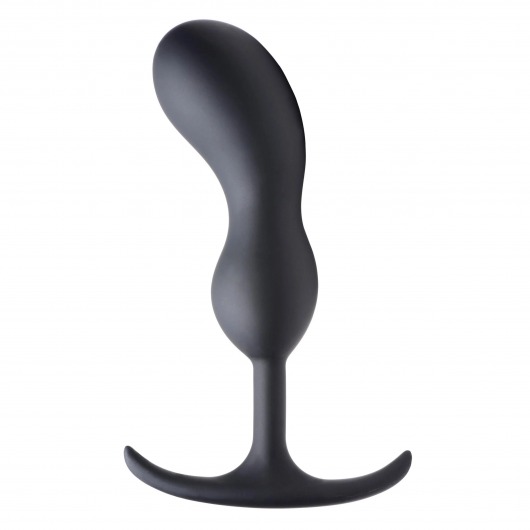 Черный массажер простаты с утяжелителями Premium Silicone Weighted Prostate Plug Large - 18,8 см. - XR Brands - в Новокуйбышевске купить с доставкой