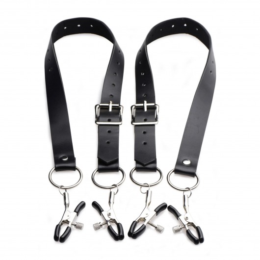 Ремни с зажимами для половых губ Spread Labia Spreader Straps with Clamps - XR Brands - купить с доставкой в Новокуйбышевске