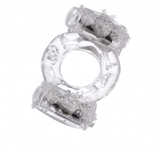 Прозрачное виброкольцо с двумя вибропульками - Toyfa Basic - в Новокуйбышевске купить с доставкой