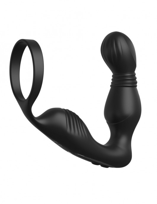 Черный вибростимулятор простаты с эрекционным кольцом Ass-Gasm Pro P-Spot Milker - Pipedream - в Новокуйбышевске купить с доставкой