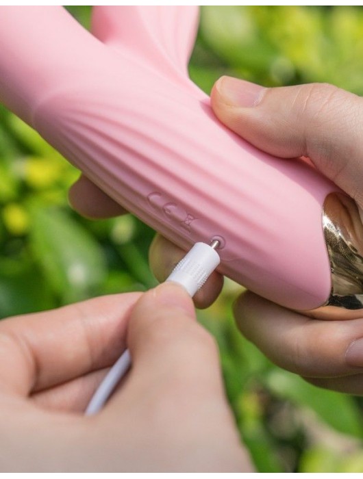 Розовый вибратор Anita с возвратно-поступательными движениями и вакуумом - 21,1 см. - BeYourLover