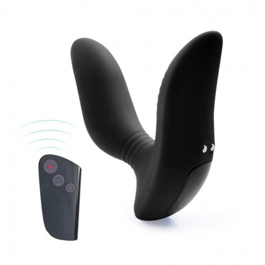 Черный вибромассажер простаты 3,5’’ Remote Control Curve P-spot Massager - 12 см. - Erokay - в Новокуйбышевске купить с доставкой