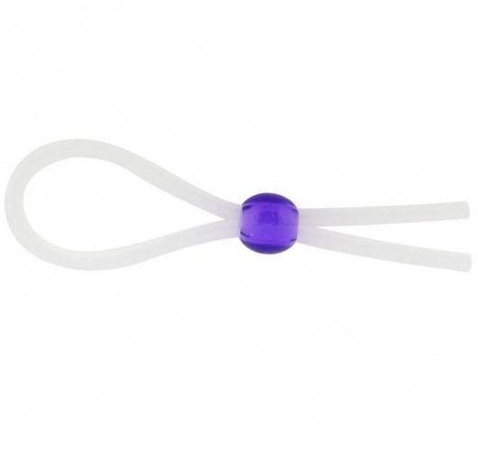 Прозрачное лассо с фиолетовой бусиной SILICONE COCK RING WITH BEAD LAVENDER - NMC - в Новокуйбышевске купить с доставкой