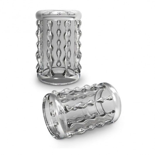 Прозрачная насадка с бороздками STAY HARD COCK SLEEVE 04 CLEAR - Blush Novelties - в Новокуйбышевске купить с доставкой