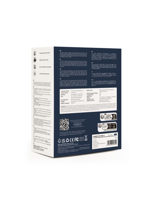 Темно-синий вибромассажер простаты Vick Neo 2 c функцией нагрева и пультом ДУ - Svakom - в Новокуйбышевске купить с доставкой