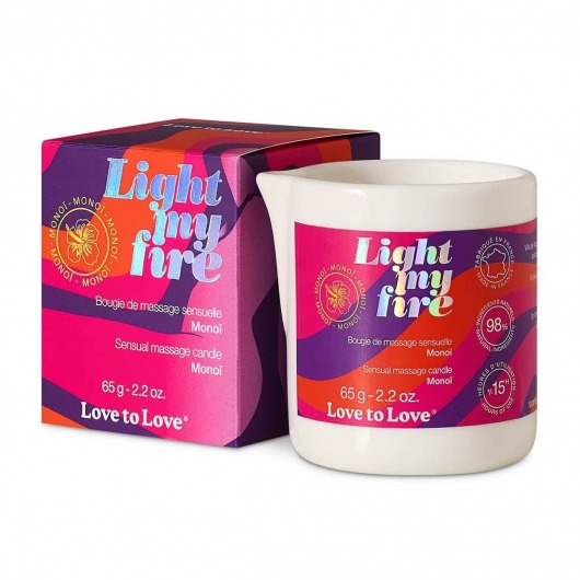 Массажная свеча Light My Fire с ароматом моной - 80 мл. - Love to Love - купить с доставкой в Новокуйбышевске