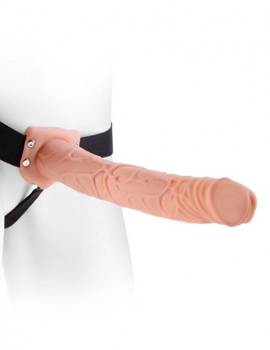 Фаллопротез телесного цвета Hollow Strap-On - 29 см. - Pipedream - купить с доставкой в Новокуйбышевске