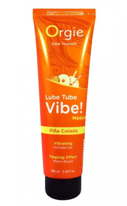 Гель с эффектом вибрации Lube Tube Vibe Medium Pina Colada - 100 мл. - ORGIE - купить с доставкой в Новокуйбышевске