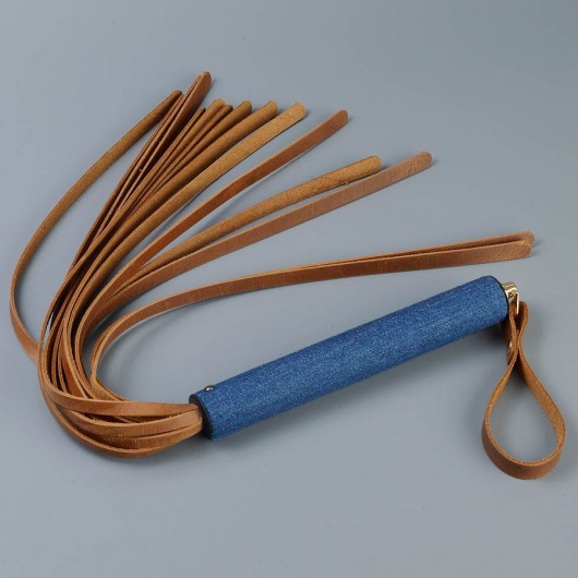 Плеть с джинсовой ручкой «Дикий Запад» - 60 см. - Sitabella - купить с доставкой в Новокуйбышевске