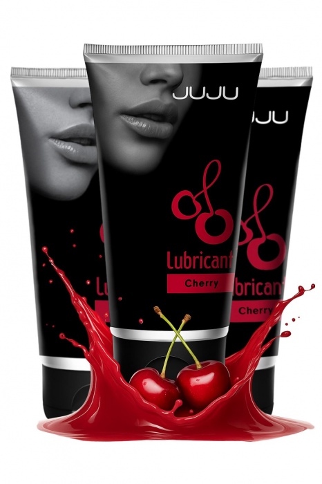 Набор из 3 съедобных лубрикантов JUJU со вкусом вишни - JuJu - купить с доставкой в Новокуйбышевске
