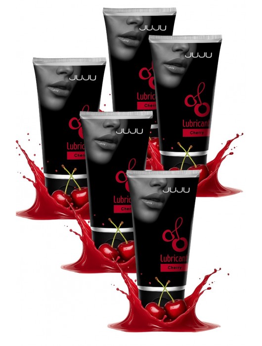 Набор из 5 съедобных лубрикантов JUJU со вкусом вишни - JuJu - купить с доставкой в Новокуйбышевске