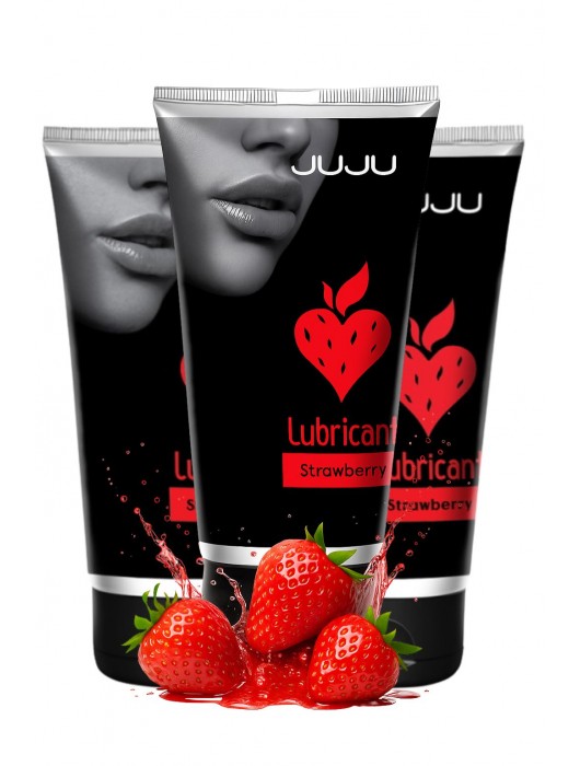 Набор из 3 съедобных лубрикантов JUJU со вкусом клубники - JuJu - купить с доставкой в Новокуйбышевске