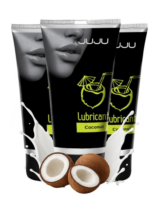 Набор из 3 съедобных лубрикантов JUJU со вкусом кокоса - JuJu - купить с доставкой в Новокуйбышевске
