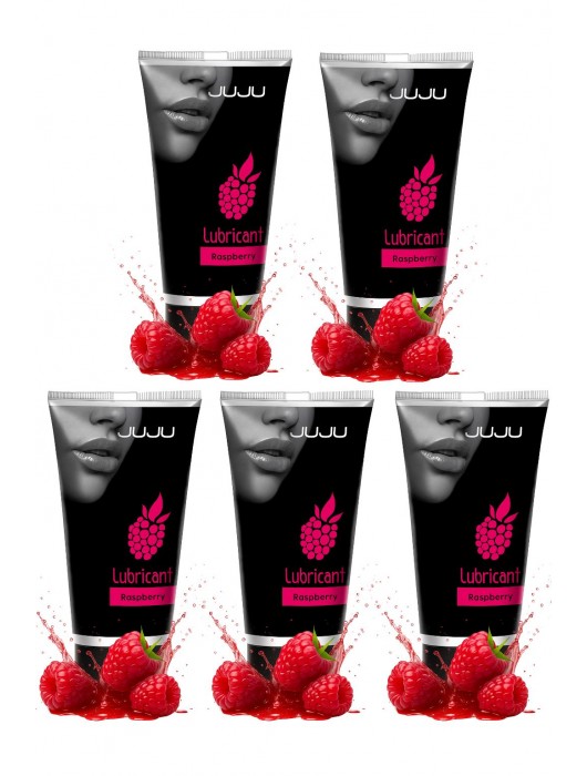 Набор из 5 съедобных лубрикантов JUJU со вкусом малины - JuJu - купить с доставкой в Новокуйбышевске