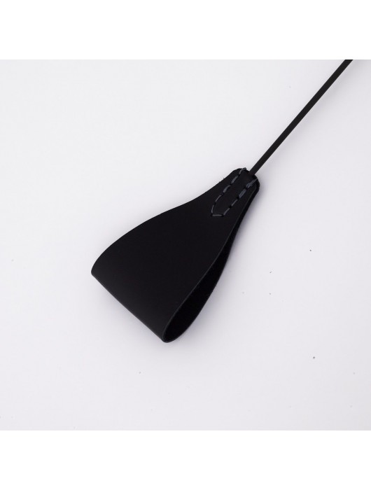 Стек с широким черным кожаным наконечником и металлической ручкой - 67 см. - Crazy Handmade - купить с доставкой в Новокуйбышевске