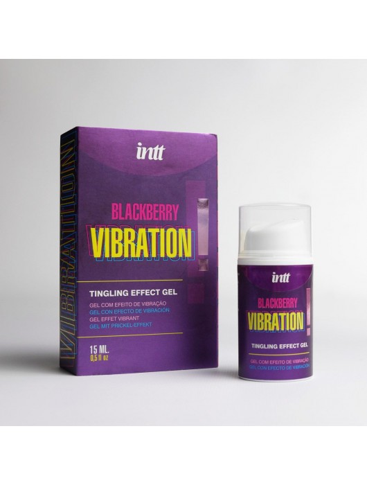 Стимулирующий гель с эффектом вибрации Blackberry Vibration - 15 мл. - INTT - купить с доставкой в Новокуйбышевске