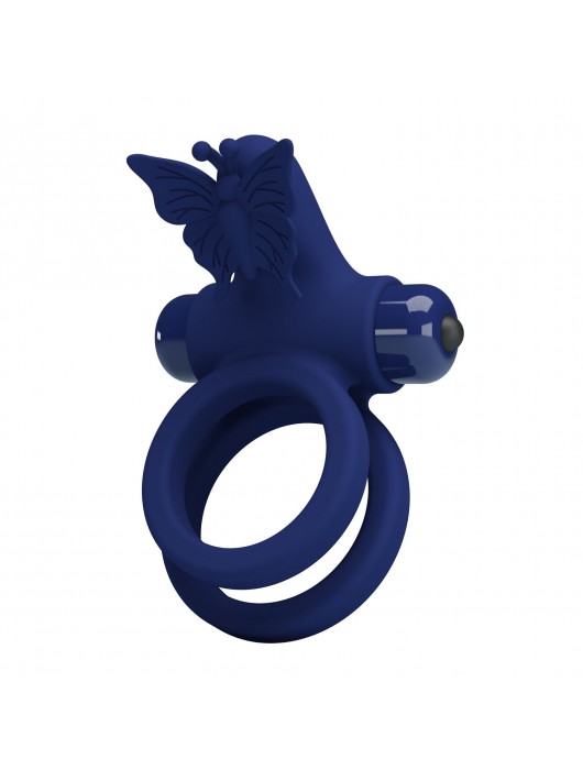 Синее эрекционное кольцо с вибростимуляцией клитора - Baile - в Новокуйбышевске купить с доставкой