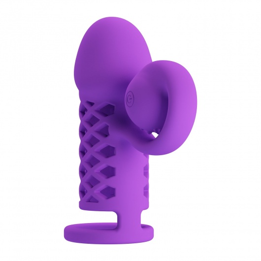 Фиолетовая вибронасадка с клиторальным отростком Harden - Baile - в Новокуйбышевске купить с доставкой